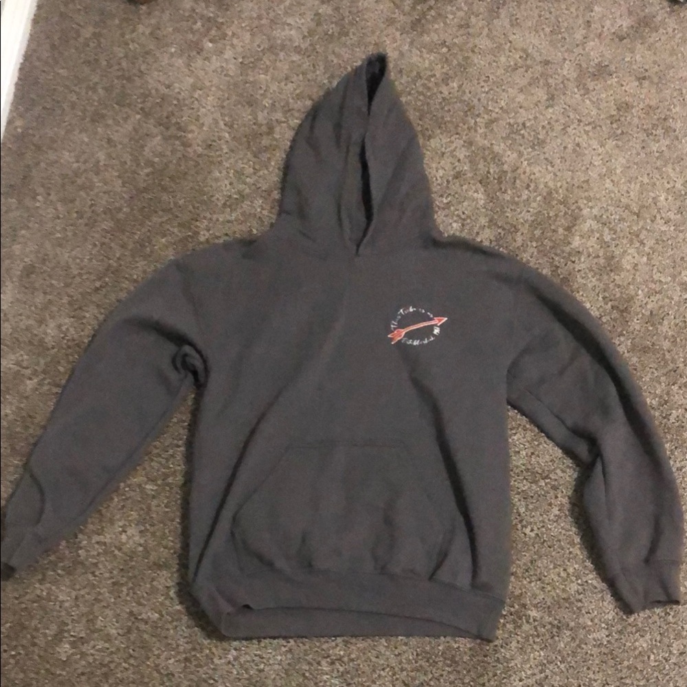 Gildan Dark Gray Hoodie with Red Accent